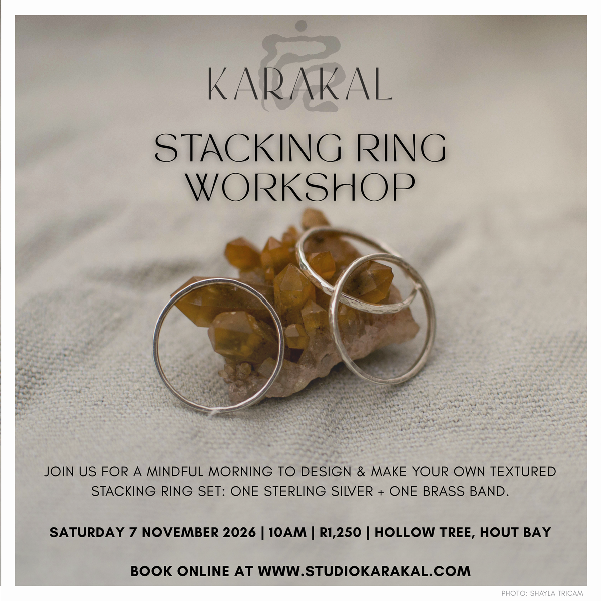 NOVEMBER STACKING RING WORKSHOP | Sterling Silver & Brass